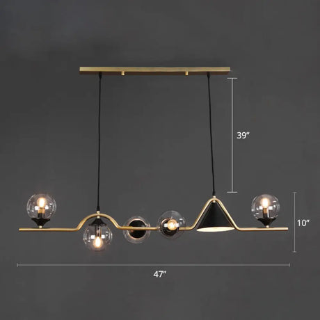 Ivory Glass Island Pendant Light: Geometric Contemporary Hanging Fixture For Restaurants 6 / Gold