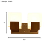 Japanese Style Opal Glass Wall Sconce For Stair And Living Room