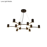 Julia - Black Modern Finish Hanging Light Honeycomb Metal Chandelier For Restaurant Cottage