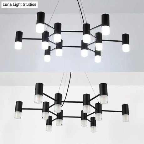 Julia - Black Modern Finish Hanging Light Honeycomb Metal Chandelier For Restaurant Cottage