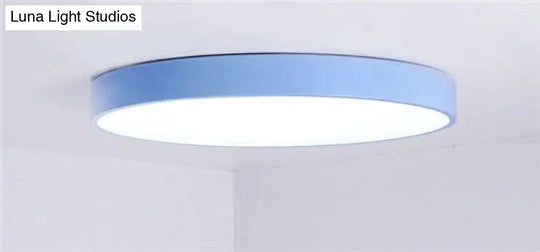Kaley - Super Slim Led Surface Mount Light With Remote Control Blue / Dia23 X H5Cm Warm White