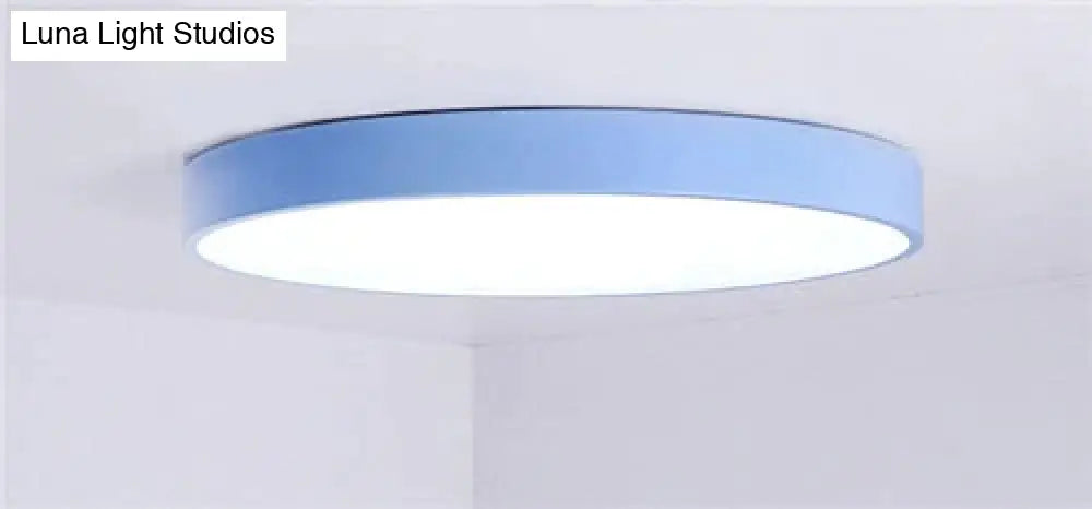 Kaley - Super Slim Led Surface Mount Light With Remote Control Blue / Dia23 X H5Cm Warm White