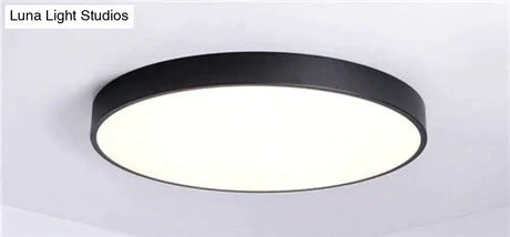Kaley - Super Slim Led Surface Mount Light With Remote Control Black / Dia23 X H5Cm Warm White