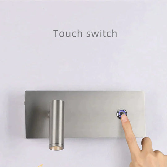 Kane | Nickel Led Dimmable Reading Wall Light Lamp