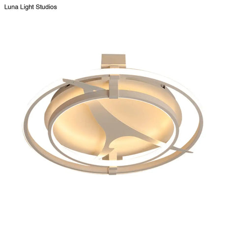 Kangaroo Baby Cartoon Led Ceiling Light - Acrylic Metal Flush Mount In White