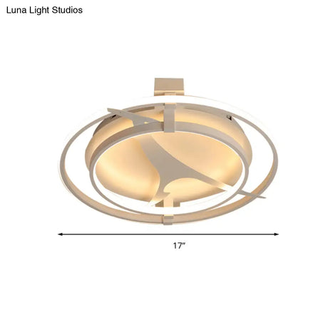 Kangaroo Baby Cartoon Led Ceiling Light - Acrylic Metal Flush Mount In White