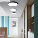 Karli - Nordic Led Ceiling Lights Ultra Thin Modern Lighting 23Cm 12W / Black-Cool-White