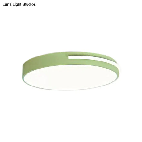 Kid Bedroom Nordic Acrylic Flush Mount Ceiling Lamp - Slim Round And Stylish