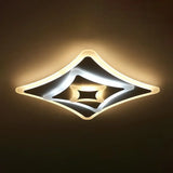 Kid Bedroom White Curved Ceiling Mount Acrylic Lamp - Contemporary Square Design