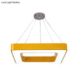 Kids Acrylic Led Chandelier Light Fixture In Colorful Square Design For Bedroom