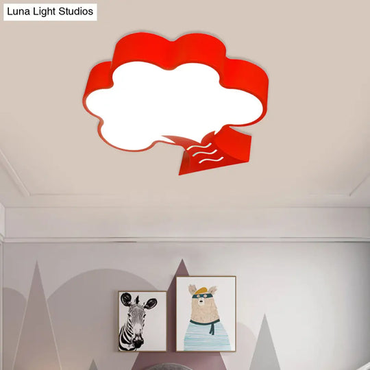 Kids’ Acrylic Led Flush Light For Nursery - Tree Flushmount Ceiling Fixture In Yellow/Red/Blue