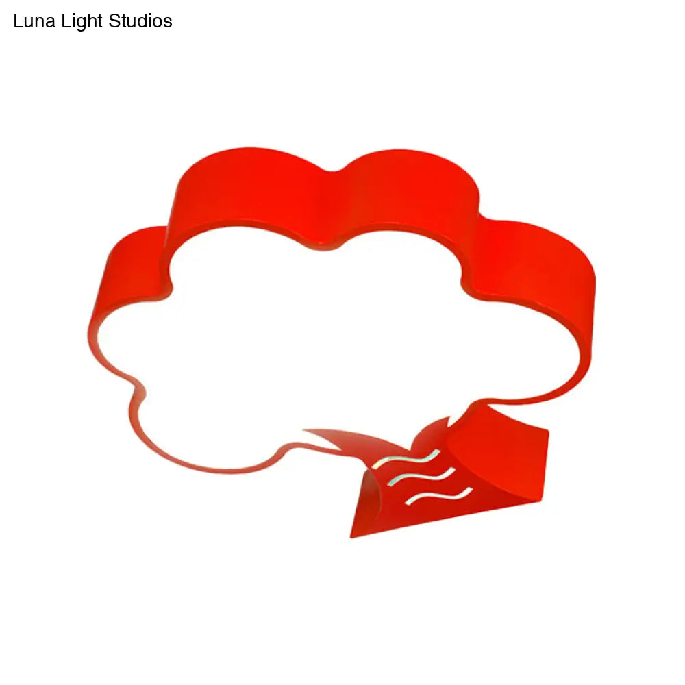 Kids Acrylic Led Flush Light For Nursery - Tree Flushmount Ceiling Fixture In Yellow/Red/Blue