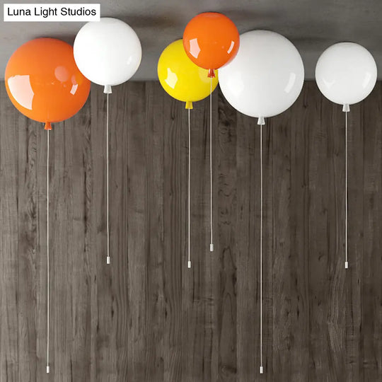 Kids Balloon Plastic Ceiling Light With Semi Mount And 1 - Light Fixture