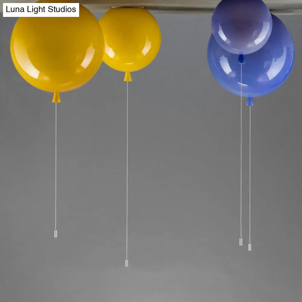 Kids Balloon Plastic Ceiling Light With Semi Mount And 1 - Light Fixture