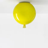 Kids Balloon Plastic Ceiling Light With Semi Mount And 1 - Light Fixture Yellow