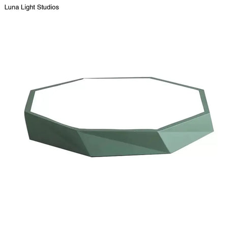 Kid’s Bedroom Led Ceiling Light - Acrylic Octagon Flush Mount With Macaron Candy Colors