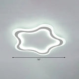 Kids’ Cartoon Acrylic Led Flushmount Ceiling Light With White Pentacle Design / 16’