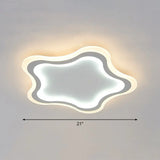 Kids’ Cartoon Acrylic Led Flushmount Ceiling Light With White Pentacle Design / 21’ Inner Outer Warm
