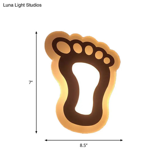 Kids Cartoon Apple/Leaf/Cat Led Flush Mount Wall Sconce - Small Acrylic Light For Childrens Bedroom