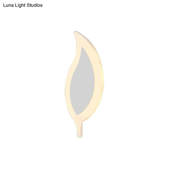 Kids Cartoon Apple/Leaf/Cat Led Flush Mount Wall Sconce - Small Acrylic Light For Childrens Bedroom