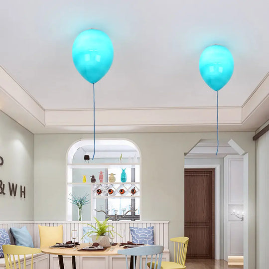 Kids Cartoon Balloon Glass Flush Mount Ceiling Light Fixture For Bedroom