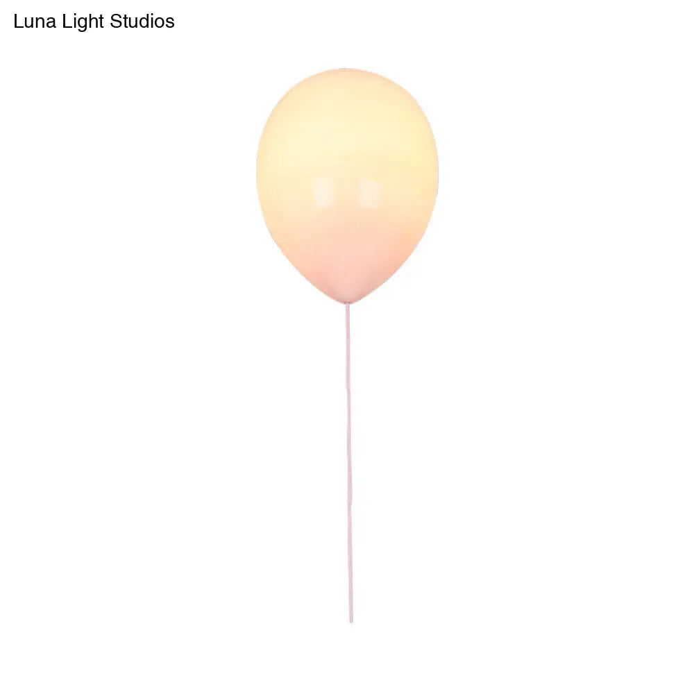 Kids Cartoon Balloon Glass Flush Mount Ceiling Light Fixture For Bedroom Pink / 6