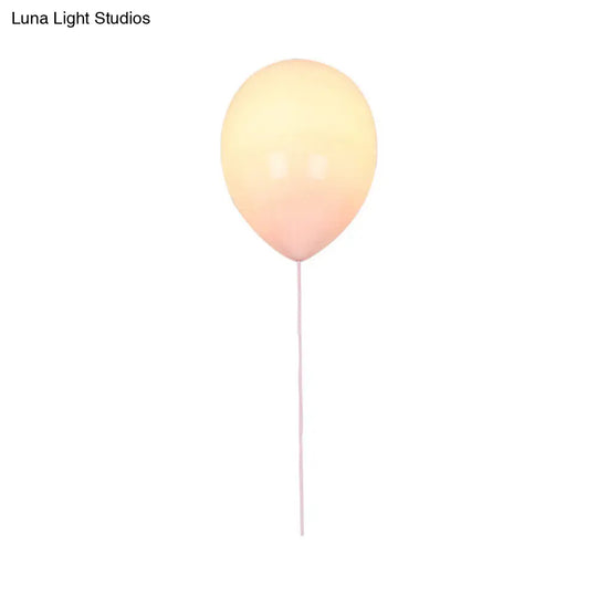 Kids Cartoon Balloon Glass Flush Mount Ceiling Light Fixture For Bedroom Pink / 6