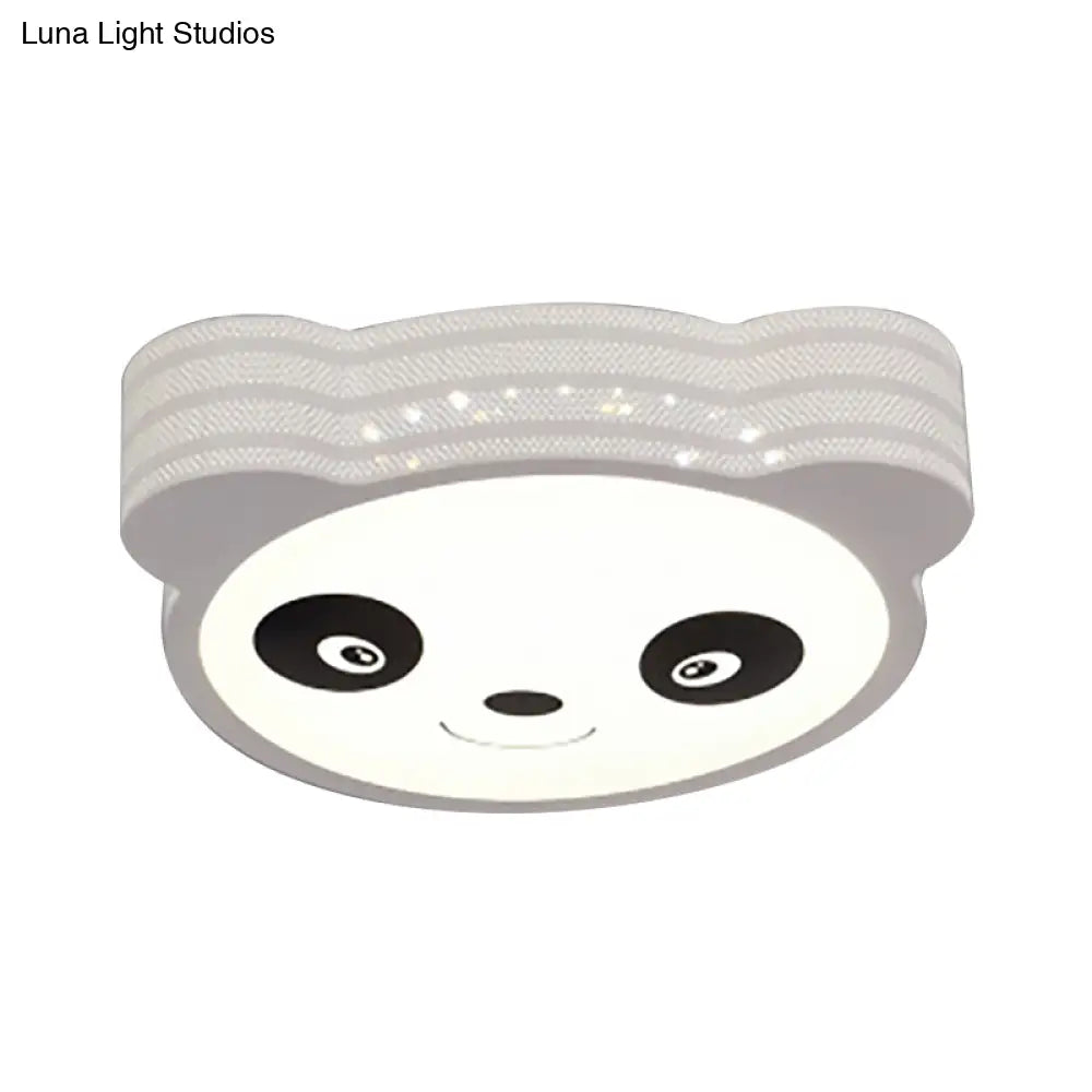 Kid’s Cartoon Flush Mount Ceiling Light: Modern Acrylic Fixture In White