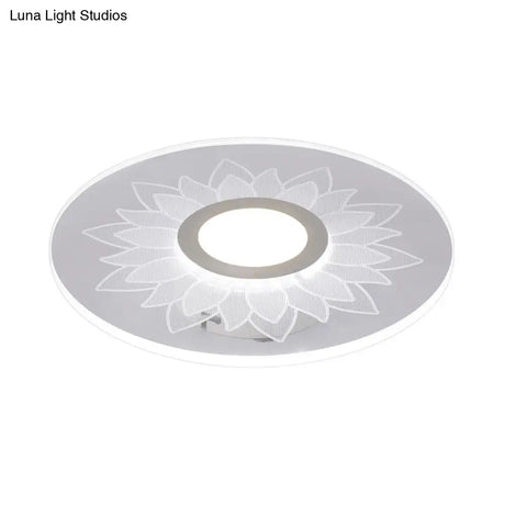 Kid’s Cartoon Led White Ceiling Lamp With Acrylic Flower Design
