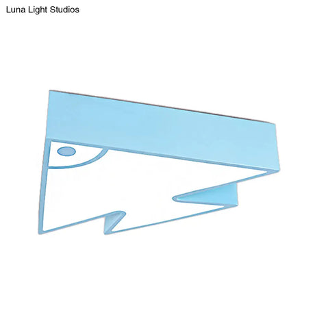 Kids’ Cartoon Triangle Fish Ceiling Lamp - Led Flush Mount Light For Child’s Bedroom Or Living Room