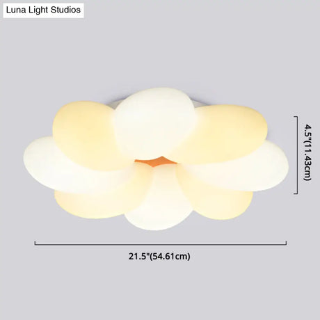 Kids Flower Flush Mount Lighting - 1 Light Plastic Ceiling Fixture For Girls Bedroom
