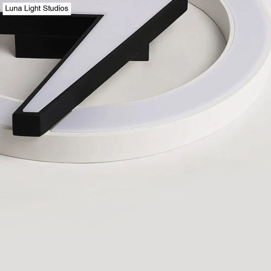Kids Led Ceiling Light - White Lightning Ring Design For Boys And Girls Bedrooms