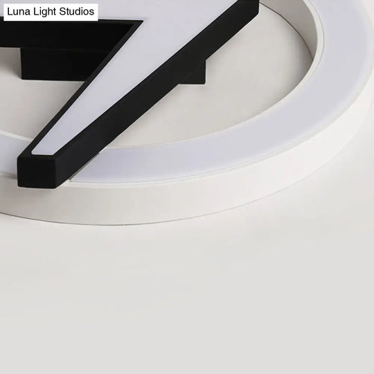 Kid’s Led Ceiling Light - White Lightning Ring Design For Boys And Girls Bedrooms