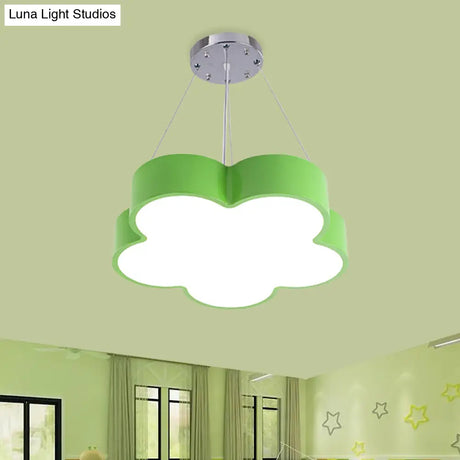 Kids Led Flower Chandelier Pendant Light Kit With Multicolor Acrylic Shade