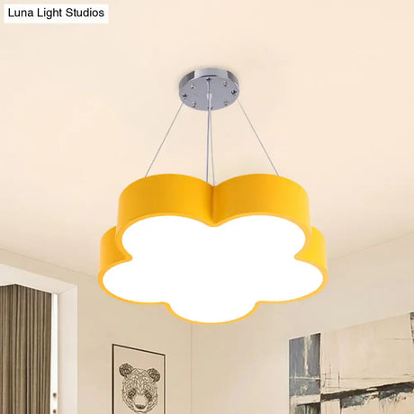Kids Led Flower Chandelier Pendant Light Kit With Multicolor Acrylic Shade