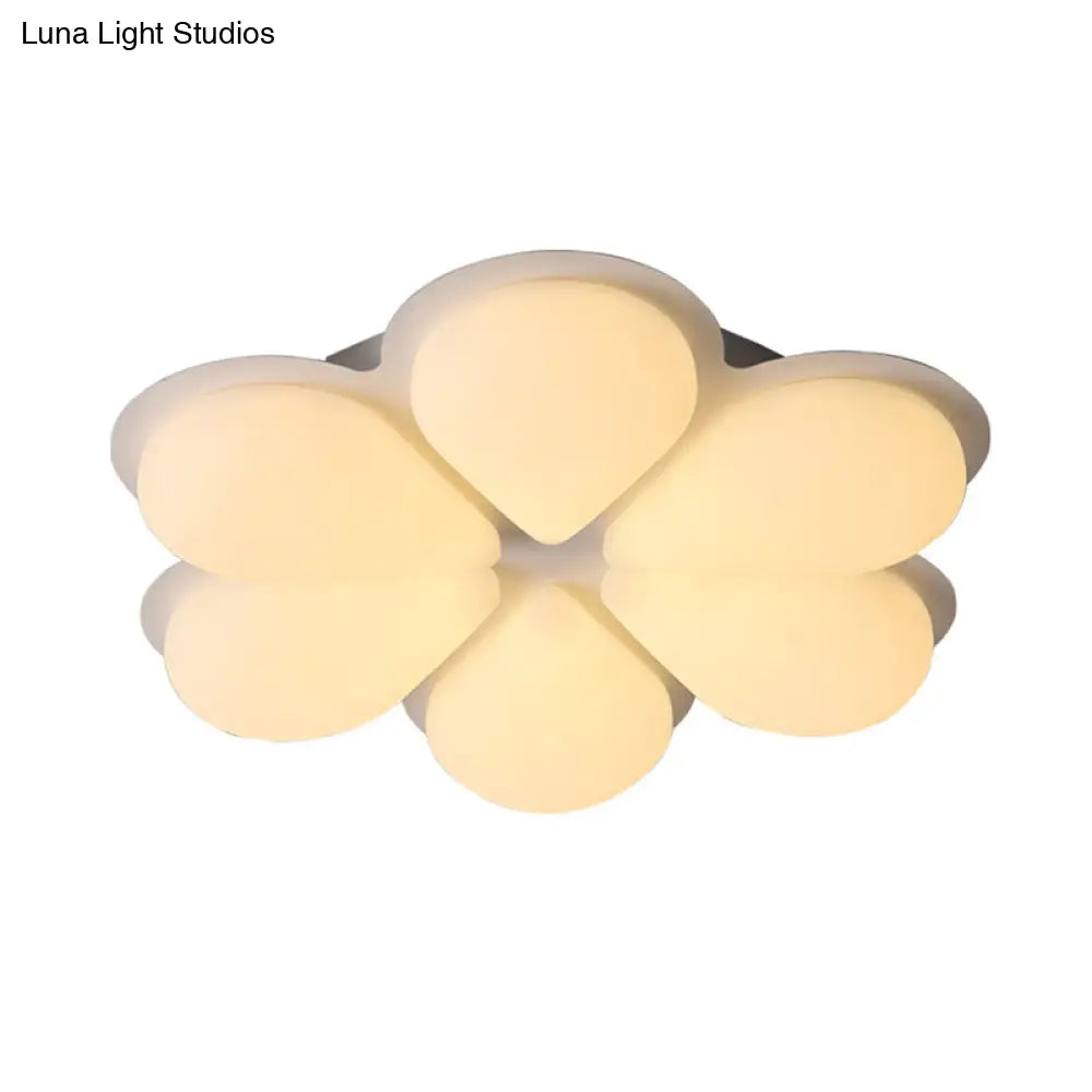 Kid’s Led Flush Mount Ceiling Light In Grey/White/Coffee For Bedroom