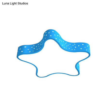 Kids Led Star Shaped Ceiling Fixture In Red/Pink/Yellow