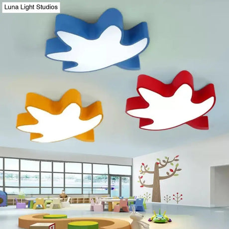 Kids’ Maple Leaf Acrylic Led Ceiling Mount Light - Candy Colors For Shops