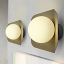 Kids Metal Glass Wall Sconce With Orb Shade: Candy Color Lighting For Child Bedroom Green