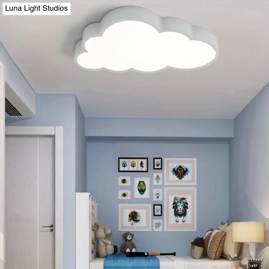 Kids Room Cartoon Led Acrylic Cloud Flushmount Ceiling Lamp