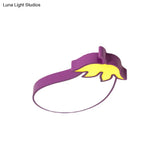 Kid’s Room Cartoon Vegetable Ceiling Mount Led Flush Light In White