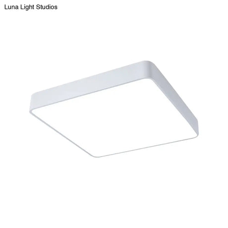 Kids Square Led Flush Light Fixture In Acrylic White/Red/Yellow - Warm/White