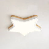 Kids Star Led Ceiling Lamp In Yellow - White - Acrylic Flush Mount Fixture For Bedrooms Yellow /