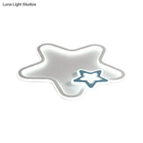 Kids Star-Shaped Flush Mount Ceiling Light Fixture - Aluminum And Acrylic Construction Warm/White