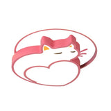 Kids Style Pink Cat-Shaped Ceiling Flushmount Light With Acrylic Led Bedroom Lighting In Warm/White