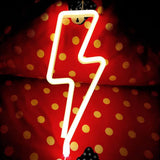 Kids Usb Charging Led Night Lamp - Thunderclap Shaped Plastic White Table Light For Decoration /