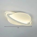 Kid’s White Led Ceiling Mount Light With Unique Planet Shape For Bedrooms / 12’ Warm