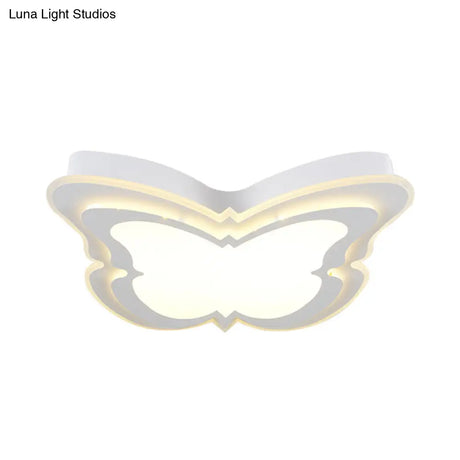 Kindergarten Ceiling Light Fixture: Cartoon Flush Mount With Butterfly Acrylic Design
