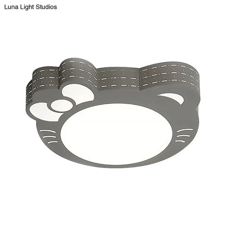 Kindergarten Kitty Ceiling Light: Acrylic Art Decor Led Flush Mount