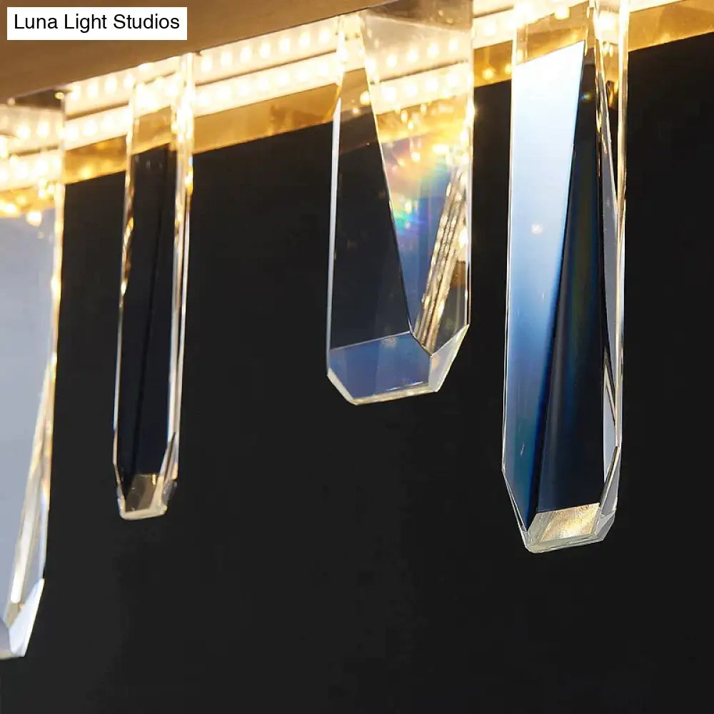 Kyala - Modern Rectangle Gold Crystal Chandelier Lamp